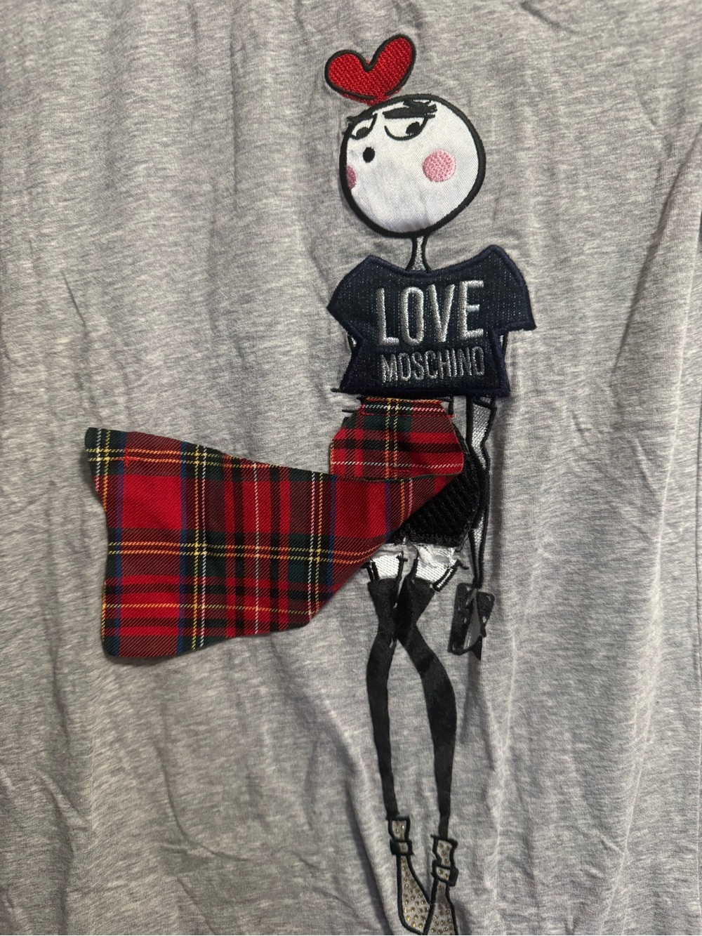 ❤️ Love Moschino RARE print design Y2K flirty kissy short-sleeves top — Size 2